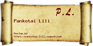 Pankotai Lili névjegykártya
